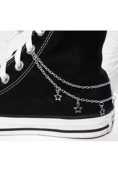 TakıConcept Gümüş Renk Zincir Yıldız Ayakkabı Charmı Süsü