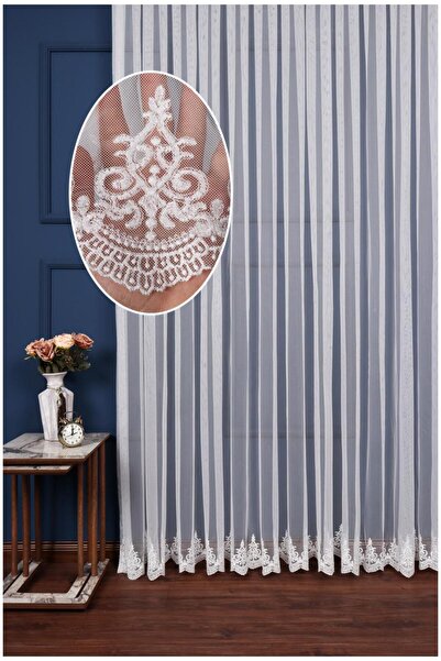 Epay ARNE-TÜL PERDE ÜTÜ İSTEMEZ BEYAZ TÜL PERDE SALON YENİ MODEL KIRIŞMAZ ORT...