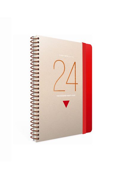 Gıpta 2024 425-FWK Plastic Spiral Hard Cover A5 Daily Cream Agenda