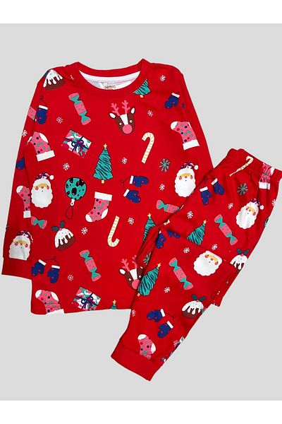 elmas kids 100% Cotton - Christmas Christmas Themed Pine Tree Print Winter Pajamas Set for Boy