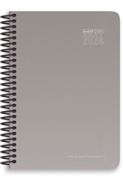 Gıpta Дневник theDay за 2024 г., 17x24, бял, с твърди корици, спирала, 336 страници.