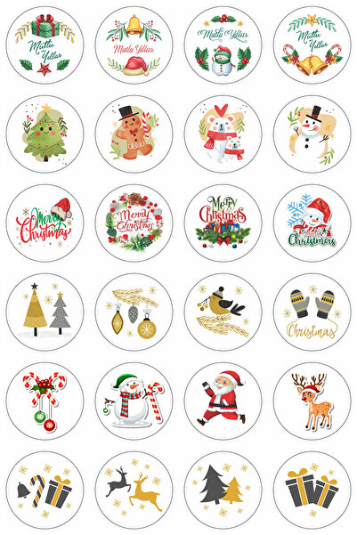 Dekorden ملصق بطابع عيد الميلاد - 48 ملصقًا لتغليف الهدايا