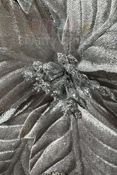 Huzur Party Store Λουλούδι Αργαλιάς σε Ασημί Χρώμα με Πλάτος 25 εκ. - Πρωτοχρονιάτικο και Πρωτοχρονιάτικο Διακόσμηση, Βελούδινα Φύλλα