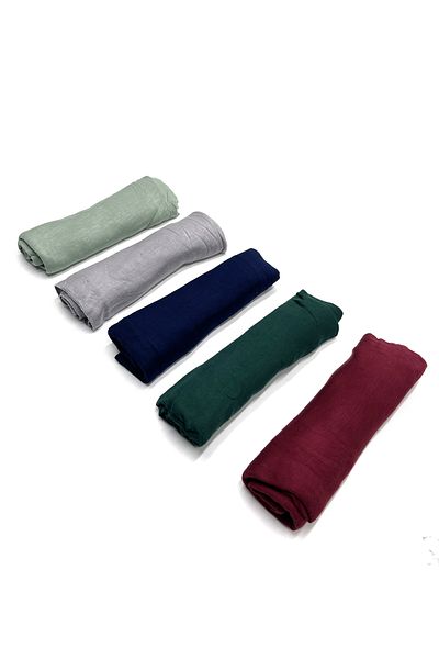 nazipek Viscose Combed Cotton Shawl Set of 5 200x75cm Gift Lycra High Quality