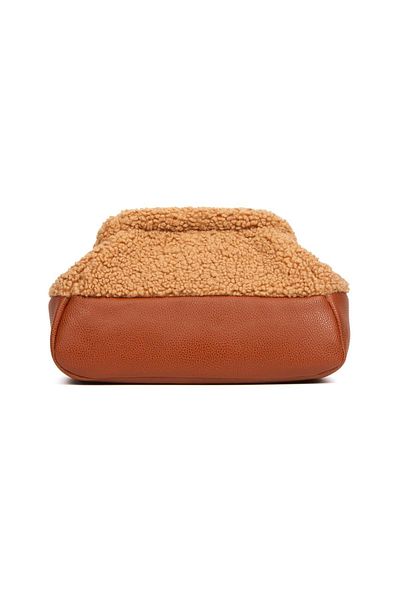 BAHELS Дамска чанта с плюшен клъч с камелски мотив