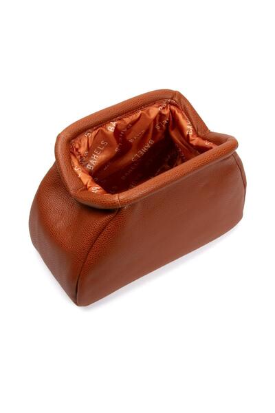 BAHELS Női Trend Camel bőr kuplungtáska