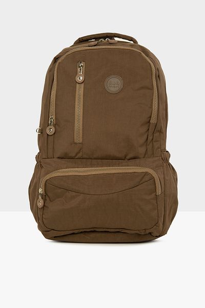 Bagmori Mink Women's Oval Pocket Vertical Zipper Large Parachute Backpack M000008207