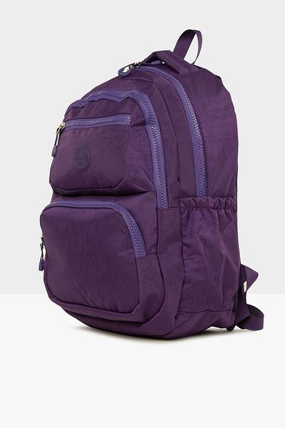 Bagmori Purple Women's Large Pocket Parachute Backpack with Snap Pocket M000008198