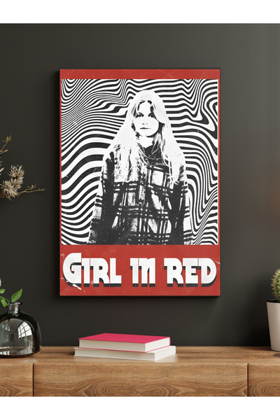 Cemira Σύντομη παράσταση: Κορίτσι με κόκκινη ξύλινη αφίσα - Ζωγραφική διακόσμ...