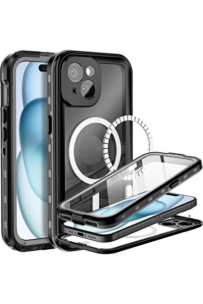 m.tk moveteck İphone 15 Kılıf Su Geçirmez 360 Tam Korumalı Magsafe Wireless Ş...