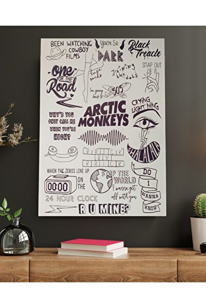 Cemira Ξύλινη αφίσα Arctic Monkeys - Ζωγραφική διακόσμησης τοίχου, Ξύλινη σανίδα