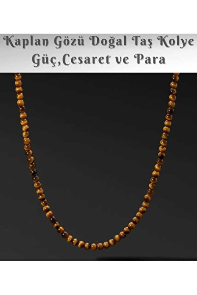 DOĞAL TAŞ CENNETİ KAPLANGÖZÜ 6MM DOĞAL TAŞ KOLYE SERTİFİKALI