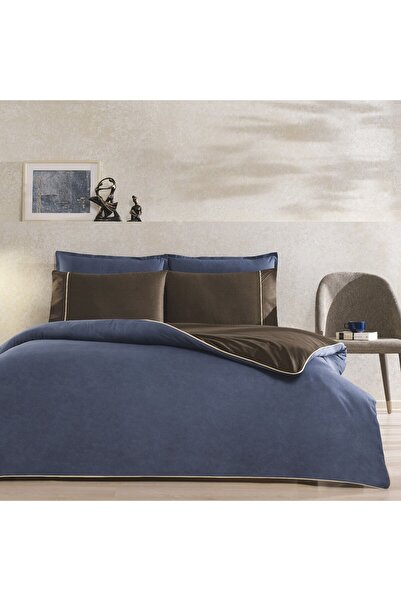 Taç Riven Çift Kişilik Biyeli Nevresim Takımı Antrasit