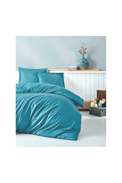 ŞENER HOME Cotton Box Elegant Stripe Сатене двоспальне постільне приладдя Тур...