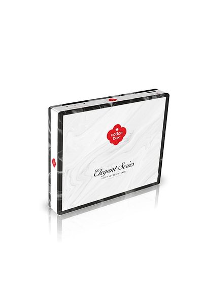 ŞENER HOME Set de lenjerie de pat din satin cu dungi duble albastre Cottonbox