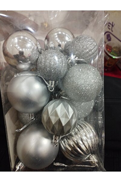 Lider MAGNESİA Γυαλιστερά μεικτά στολίδια χριστουγεννιάτικου δέντρου των 20, προσθέτουν κομψότητα σε ασημί τόνους