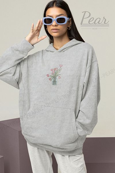 Pear Wear Γυναικεία φούτερ oversize με φλοράλ στάμπα