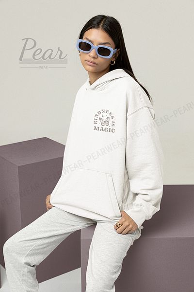 Pear Wear Γυναικεία φούτερ oversize με στάμπα πεταλούδας