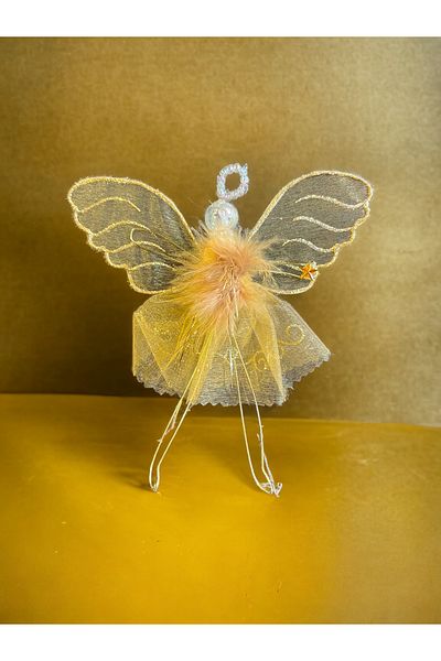 Happyland Christmas Pine Tree Gold Angel Decor Ornament 10 Cm 1 Piece New Year Tree Hanging Ornament Gold Color