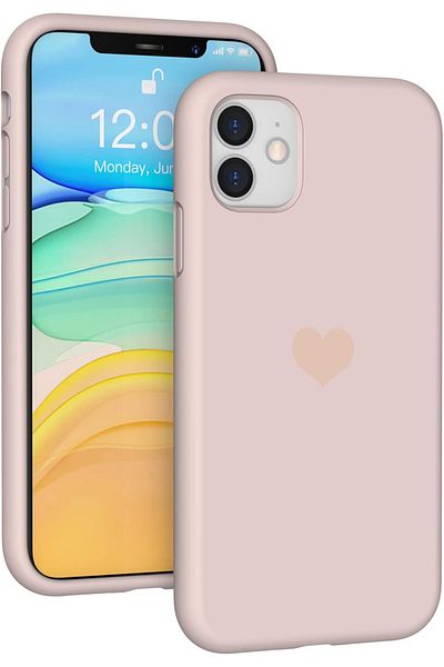 GAGA ELEKTRONİK Heart Logo Velvet Shockproof Case for iPhone 11