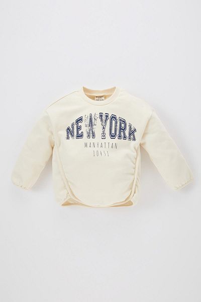 DeFacto Baby Girl Crew Neck Printed Soft Inside Sweatshirt B9639A523Wn