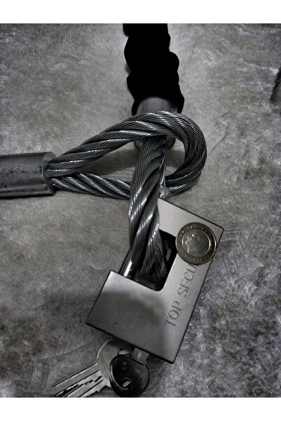 Vi Caro 2 Metre Uzunluk 12 Mm Kalınlık Demir Makası Ile Kesilmez Çelik Halat Motorsiklet Zincir Kilit