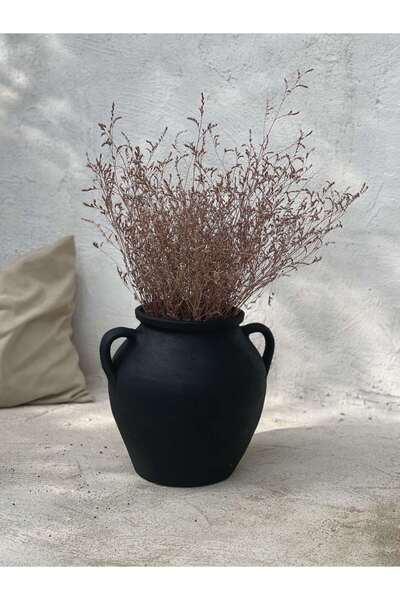 Allegorie.Co LEMOYA Vasă neagră de dimensiuni mari cu mâner - cu burtă