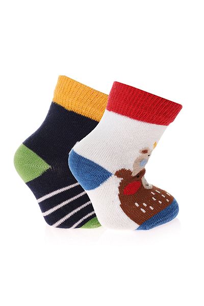 Step 2 Step Patterned 2-Piece Socks for Baby Boy