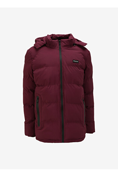 Discovery Expedition Bordo Erkek Kapüşon Yaka Standart Fit Kapitone Mont STK-212