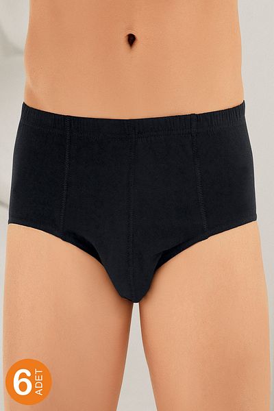 Şahinler Men's Black 6 Pack Cotton Briefs Me009-sh
