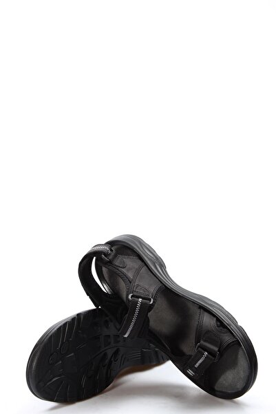 TUGERDİ Genuine Leather Black Light Sole Quality Sports Men's Sandals TG09907...