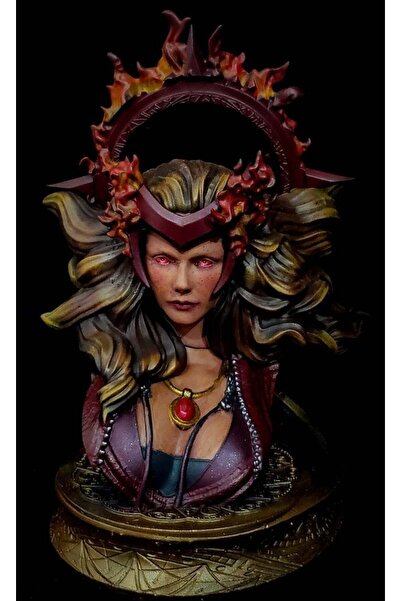 TuransoyCraft Marvel Scarlet Witch Boyalı Büst Kaptan Amerika Kızıl Cadı Büst...