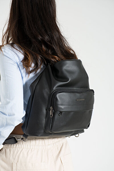 By Hakan حقيبة كتف نسائية Sn 1394 مبطنة بتصميم أنيق باللون الأسود