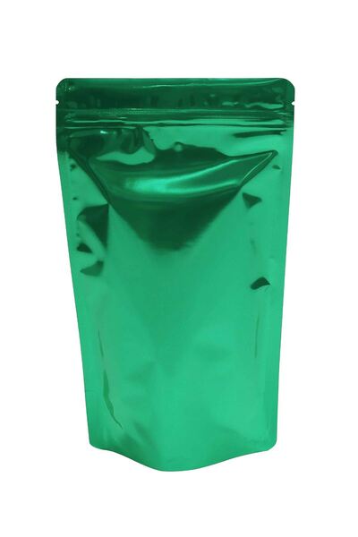 Packtory Yeşil Metalize Kilitli Doypack Ambalaj 16 X 27 4 Cm. 500 Gr. - 50 Adet