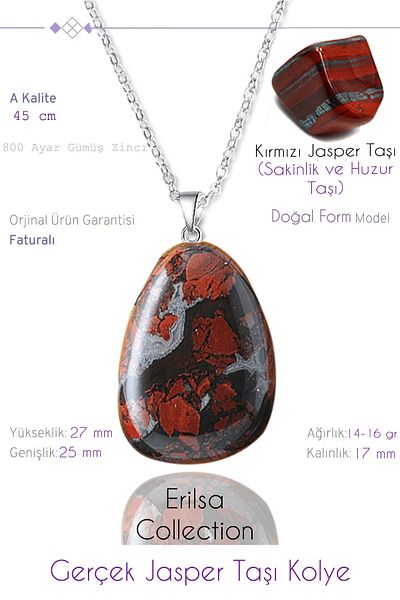 Tesbih Atölyesi Certified Real Red Jasper Stone Necklace