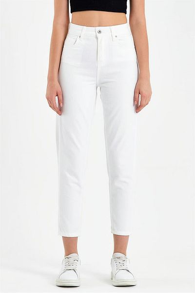 MAKRAS EXCLUSIVE Pantaloni de damă Jaxen cu talie înaltă Boyfrend Mom Jeans