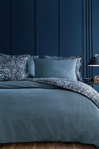 Yataş Charme Elba Oversize Velvet Satin Duvet Cover Set - Navy Blue