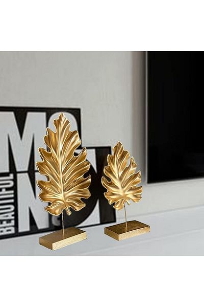 Bamyum 2 Adet Bergahornblätter Moderne Deko Figur