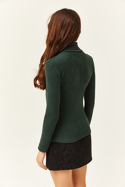 Olalook Women's Emerald Green Turtleneck Camisole Sweater KZK-19000395