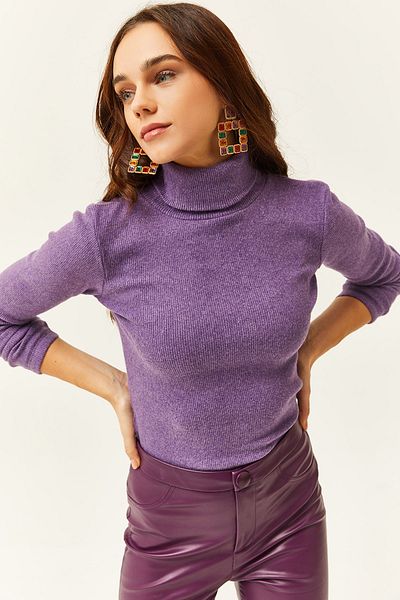 Olalook Női lila garbós, camisole pulóver KZK-19000395