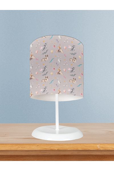 LİDERHOME Home Baby and Children's Room Deer and Sweet Animals Patterned Lampshade