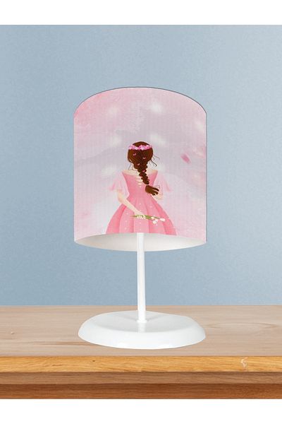 LİDERHOME Home Baby and Children's Room Braided Hair Girl Patterned Lampshade