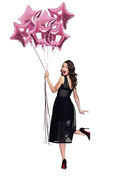 Partifabrik بالون وردي ستار فويل - 40 سم