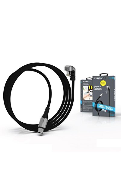 Syrox C132tl 30w Pd Type-c Lightning Iphone Oyun Için Özel Tasarim Hasir Hızlı Şarj Data Kablosu