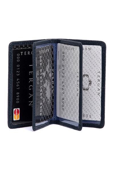Tergan Δερμάτινη θήκη για κάρτες Unisex Navy Blue 01601a38