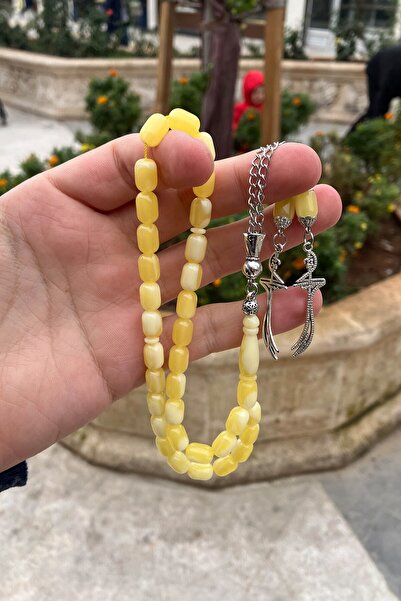 Sahra Gümüş Hz Ali Zülfikar Püsküllü Beyrut Damlası Press Kehribar Tesbih