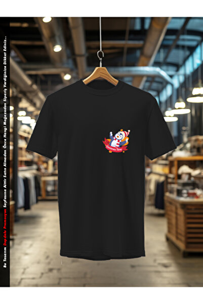 ultima bala Yılbaşı Özel Baskılı %100 Pamuklu Bisiklet Yaka Unisex T-shirt