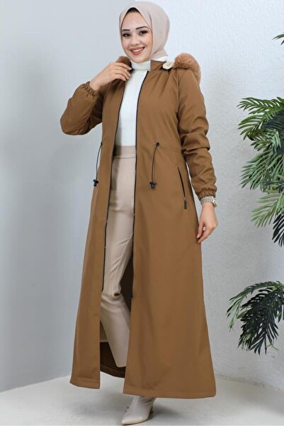benguen Hooded Long Bondit Coat Black