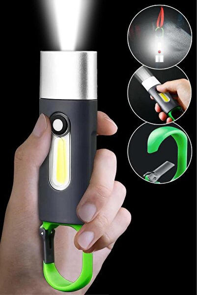 Telvesse 4 Modlu Şarjlı El Feneri COB LED USB Kamp Outdoor Avcılık Lambası Ka...