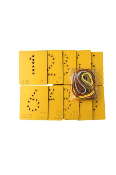Trendy Toys Eğitici Ahşap Sayılar Ip Geçirme Montessori El Kası Geliştirme